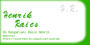 henrik raics business card